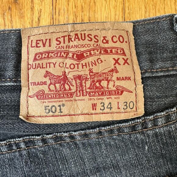 Levi’s 501 Black Denim Jeans – Vintage Straight Leg – W34 L30 - Picture 9 of 15